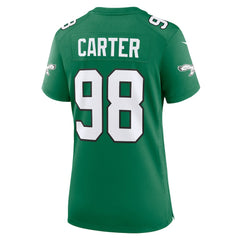 Nike Jalen Carter Philadelphia Eagles Women's Alternate Game Jersey Kelly Green