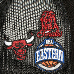Chicago Bulls Times Up Classic Script Cord Trucker Hat Black | Mitchell & Ness Lifestyle