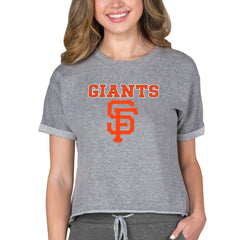 San Francisco Giants Concepts Sport Women's Tri-Blend Mainstream Terry Short Sleeve Sweatshirt Top - Gray - MLB Online