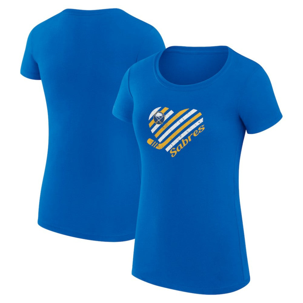 Buffalo Sabres G-III 4Her by Carl Banks Women's Super-Slim Fit Lightweight Heart T-Shirt - Royal - NHL 200446364