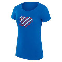 New York Rangers G-III 4Her by Carl Banks Women's Super-Slim Fit Lightweight Heart T-Shirt - Royal - NHL 200446367