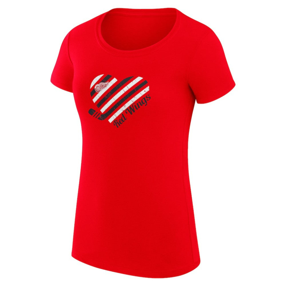 Detroit Red Wings G-III 4Her by Carl Banks Women's Super-Slim Fit Lightweight Heart T-Shirt - Red - NHL 200446372
