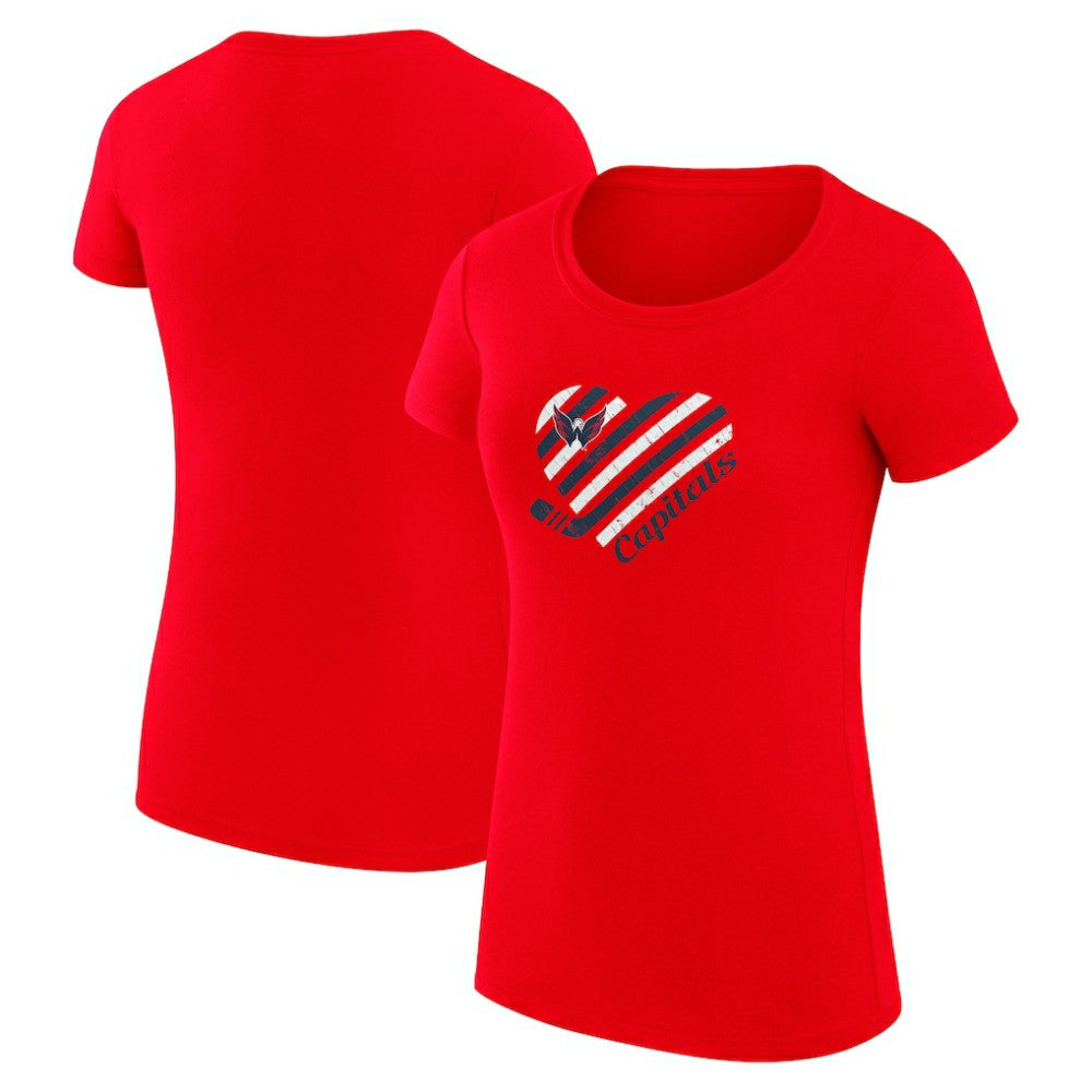 Washington Capitals G-III 4Her by Carl Banks Women's Super-Slim Fit Lightweight Heart T-Shirt - Red - NHL 200446378