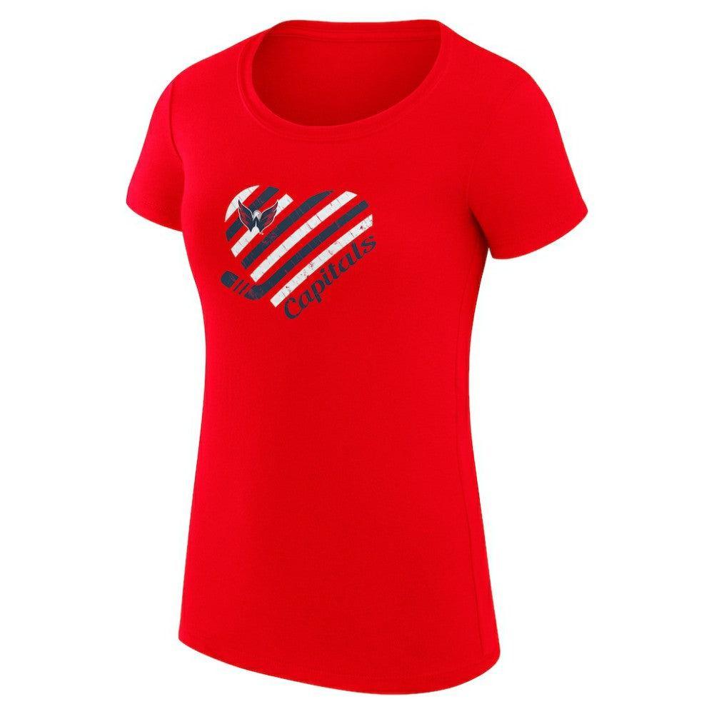 Washington Capitals G-III 4Her by Carl Banks Women's Super-Slim Fit Lightweight Heart T-Shirt - Red - NHL 200446378