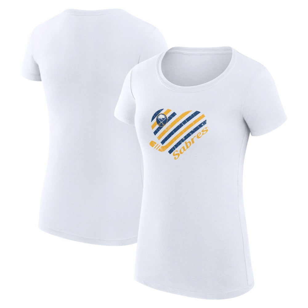 Buffalo Sabres G-III 4Her by Carl Banks Women's Super-Slim Fit Lightweight Heart T-Shirt - White - NHL 200446381