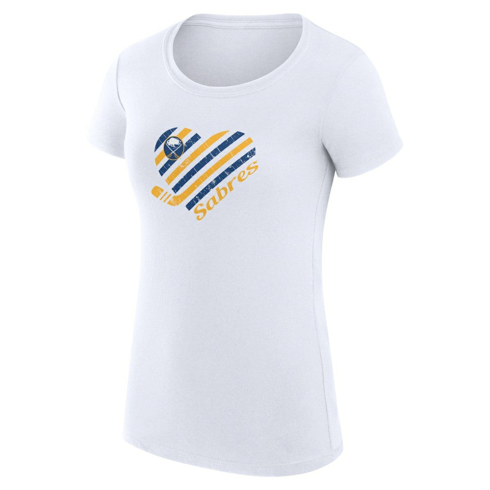 Buffalo Sabres G-III 4Her by Carl Banks Women's Super-Slim Fit Lightweight Heart T-Shirt - White - NHL 200446381