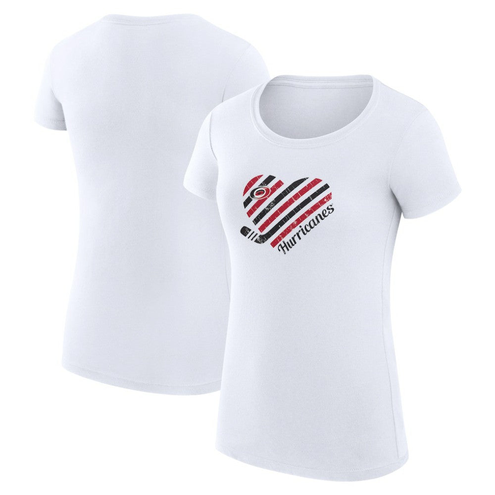 Carolina Hurricanes G-III 4Her by Carl Banks Women's Super-Slim Fit Lightweight Heart T-Shirt - White - NHL 200446383