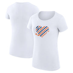 Edmonton Oilers G-III 4Her by Carl Banks Women's Super-Slim Fit Lightweight Heart T-Shirt - White - NHL 200446389
