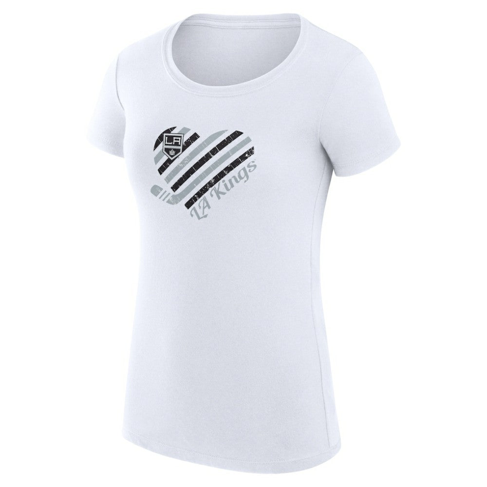 Los Angeles Kings G-III 4Her by Carl Banks Women's Super-Slim Fit Lightweight Heart T-Shirt - White - NHL 200446391