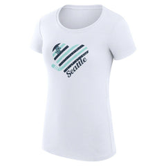 Seattle Kraken G-III 4Her by Carl Banks Women's Super-Slim Fit Lightweight Heart T-Shirt - White - NHL 200446403