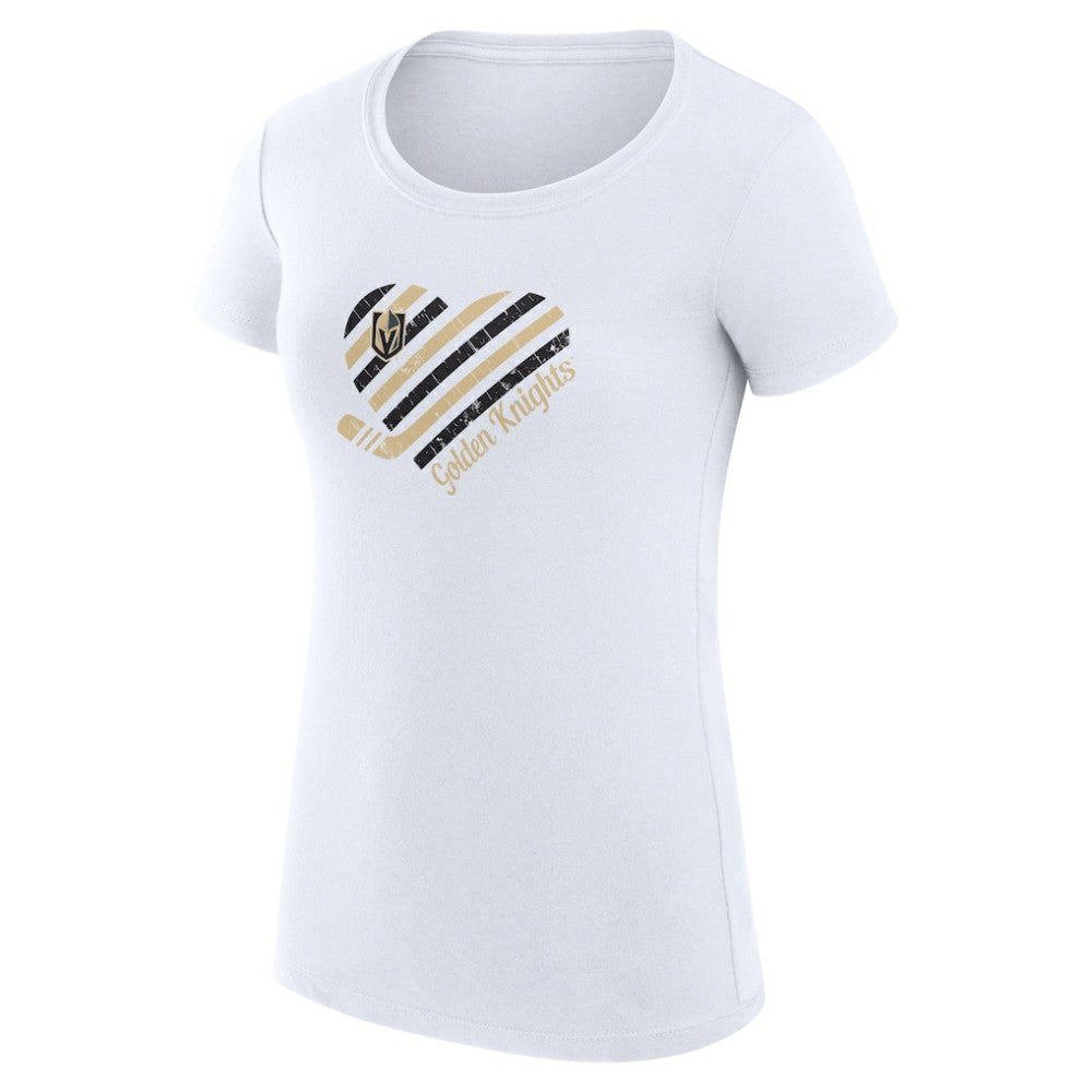 Vegas Golden Knights G-III 4Her by Carl Banks Women's Super-Slim Fit Lightweight Heart T-Shirt - White - NHL 200446408