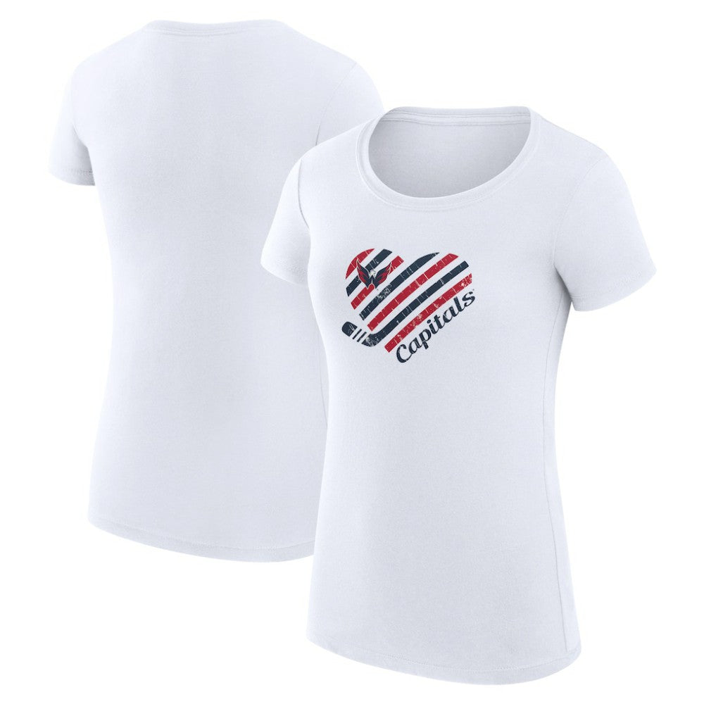 Washington Capitals G-III 4Her by Carl Banks Women's Super-Slim Fit Lightweight Heart T-Shirt - White - NHL 200446409