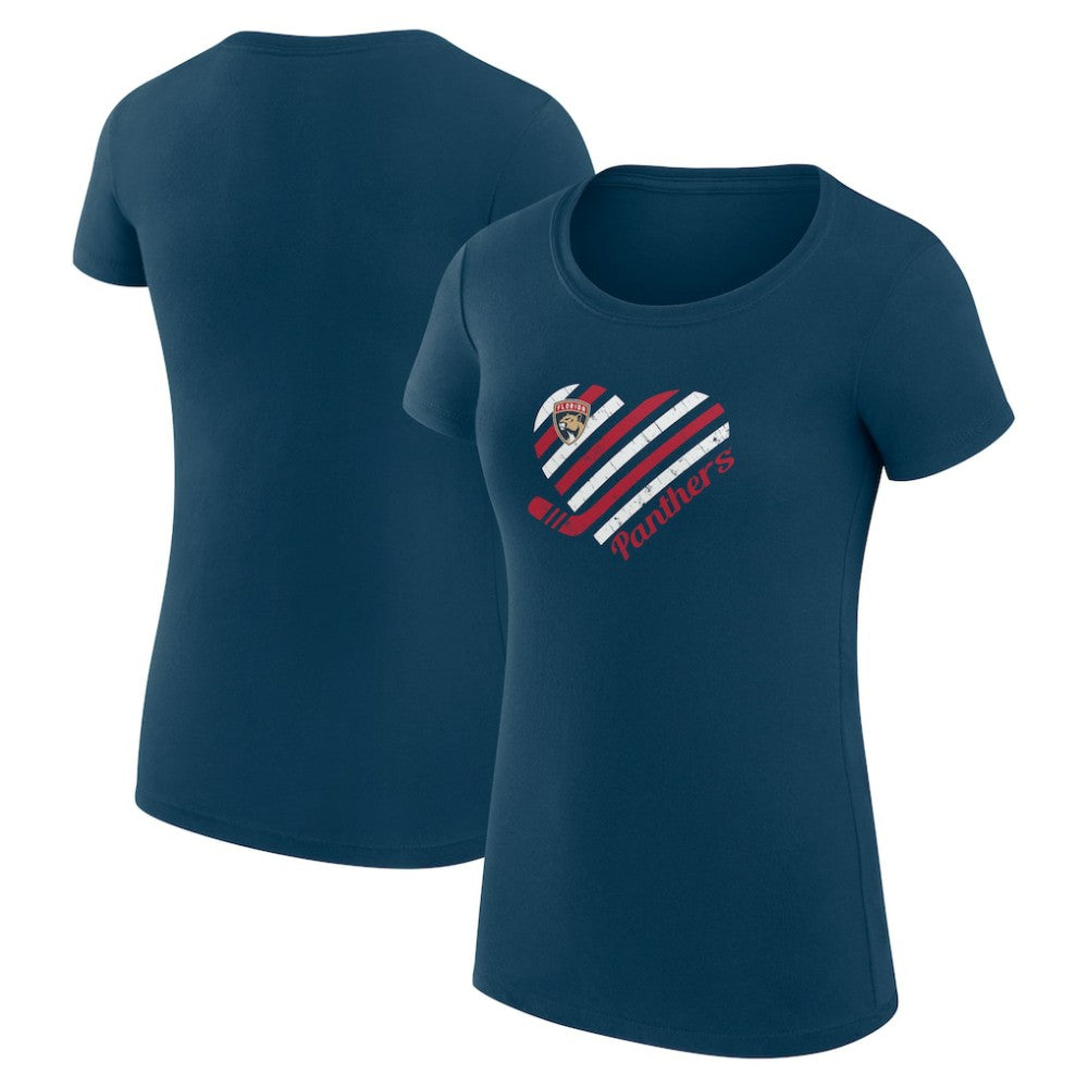 Florida Panthers G-III 4Her by Carl Banks Women's Super-Slim Fit Lightweight Heart T-Shirt - Navy - NHL 200446412