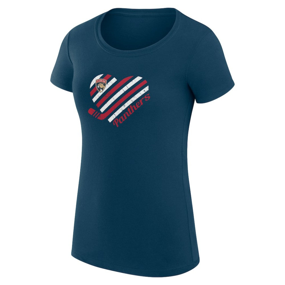 Florida Panthers G-III 4Her by Carl Banks Women's Super-Slim Fit Lightweight Heart T-Shirt - Navy - NHL 200446412