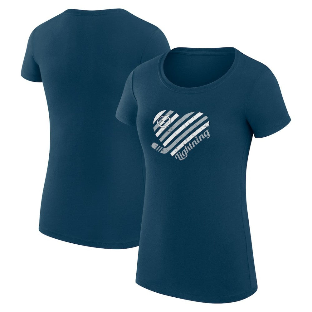 Tampa Bay Lightning G-III 4Her by Carl Banks Women's Super-Slim Fit Lightweight Heart T-Shirt - Navy - NHL 200446416