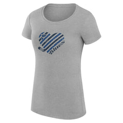 St. Louis Blues G-III 4Her by Carl Banks Women's Super-Slim Fit Lightweight Heart T-Shirt - Heather Gray - NHL 200446448