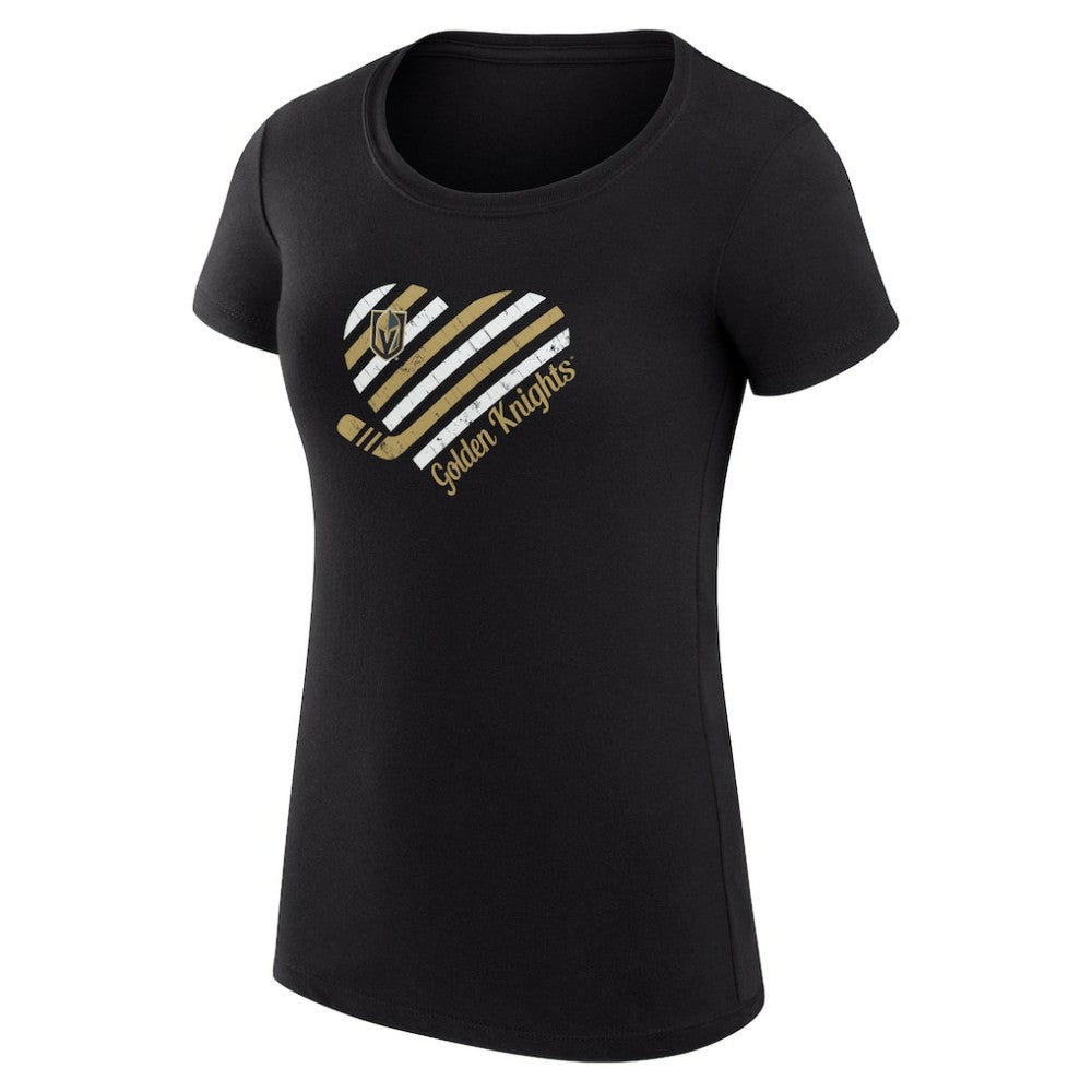 Vegas Golden Knights G-III 4Her by Carl Banks Women's Super-Slim Fit Lightweight Heart T-Shirt - Black - NHL 200446471