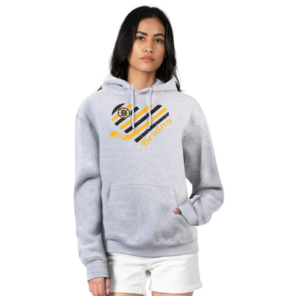 Boston Bruins G-III 4Her by Carl Banks Women's Heart Pullover Hoodie - Heather Gray - NHL 200446494