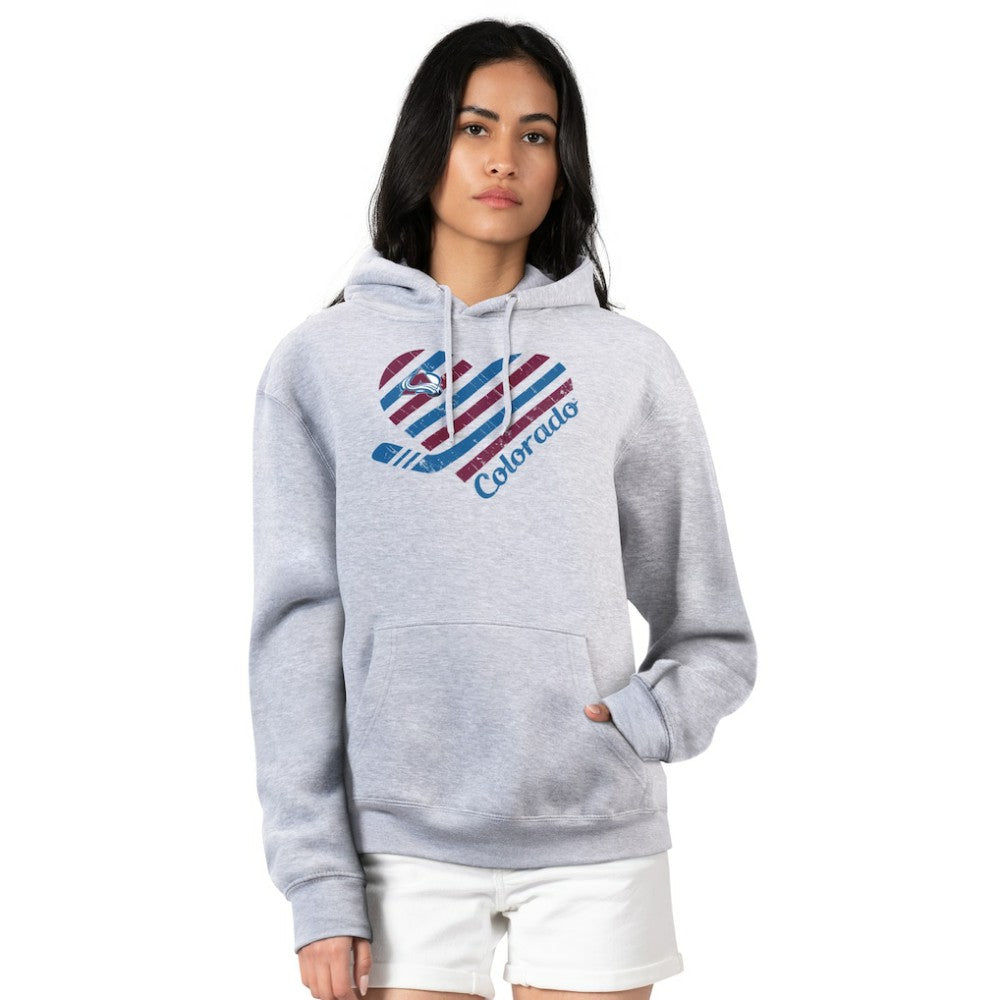 Colorado Avalanche G-III 4Her by Carl Banks Women's Heart Pullover Hoodie - Heather Gray - NHL 200446499