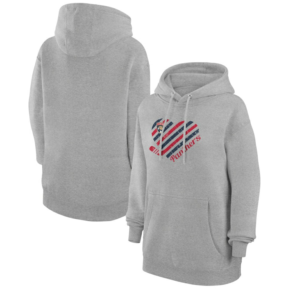 Florida Panthers G-III 4Her by Carl Banks Women's Heart Pullover Hoodie - Heather Gray - NHL 200446504