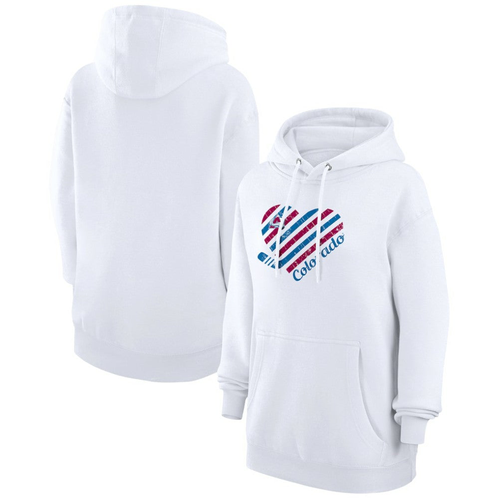Colorado Avalanche G-III 4Her by Carl Banks Women's Heart Pullover Hoodie - White - NHL 200446531