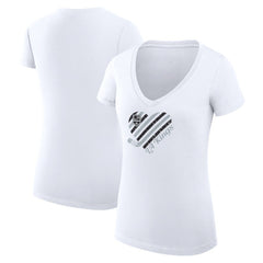 Los Angeles Kings G-III 4Her by Carl Banks Women's Super-Slim Fit Lightweight Heart V-Neck T-Shirt - White - NHL 200446569