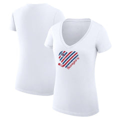 New York Rangers G-III 4Her by Carl Banks Women's Super-Slim Fit Lightweight Heart V-Neck T-Shirt - White - NHL 200446575