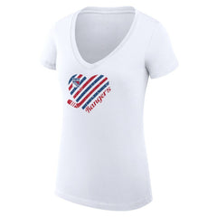 New York Rangers G-III 4Her by Carl Banks Women's Super-Slim Fit Lightweight Heart V-Neck T-Shirt - White - NHL 200446575
