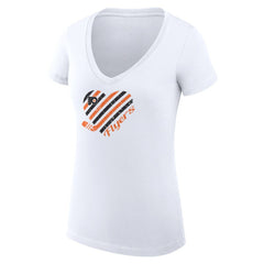 Philadelphia Flyers G-III 4Her by Carl Banks Women's Super-Slim Fit Lightweight Heart V-Neck T-Shirt - White - NHL 200446577