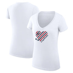 Washington Capitals G-III 4Her by Carl Banks Women's Super-Slim Fit Lightweight Heart V-Neck T-Shirt - White - NHL 200446587