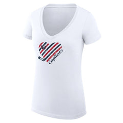 Washington Capitals G-III 4Her by Carl Banks Women's Super-Slim Fit Lightweight Heart V-Neck T-Shirt - White - NHL 200446587