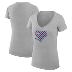 Colorado Avalanche G-III 4Her by Carl Banks Women's Super-Slim Fit Lightweight Heart V-Neck T-Shirt - Heather Gray - NHL 200446595