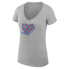 Colorado Avalanche G-III 4Her by Carl Banks Women's Super-Slim Fit Lightweight Heart V-Neck T-Shirt - Heather Gray - NHL 200446595