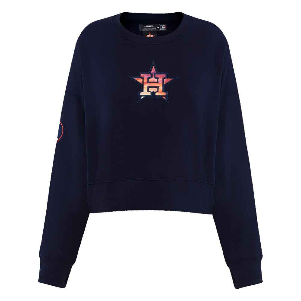 Houston Astros Pro Standard Women's Painted Sky Pullover Sweatshirt - Navy - MLB Lifestyle