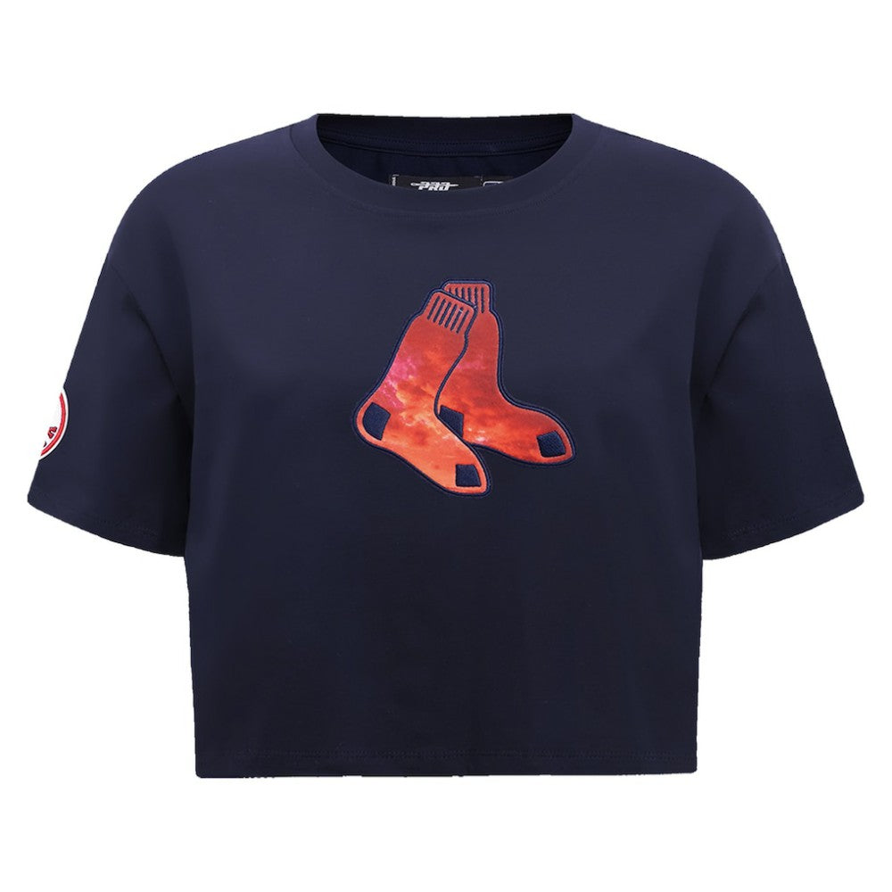 Boston Red Sox Pro Standard Women's Painted Sky Boxy Cropped T-Shirt - Navy - MLB Online
