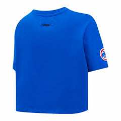 Chicago Cubs Pro Standard Women's Painted Sky Boxy Cropped T-Shirt - Royal - MLB on Sale