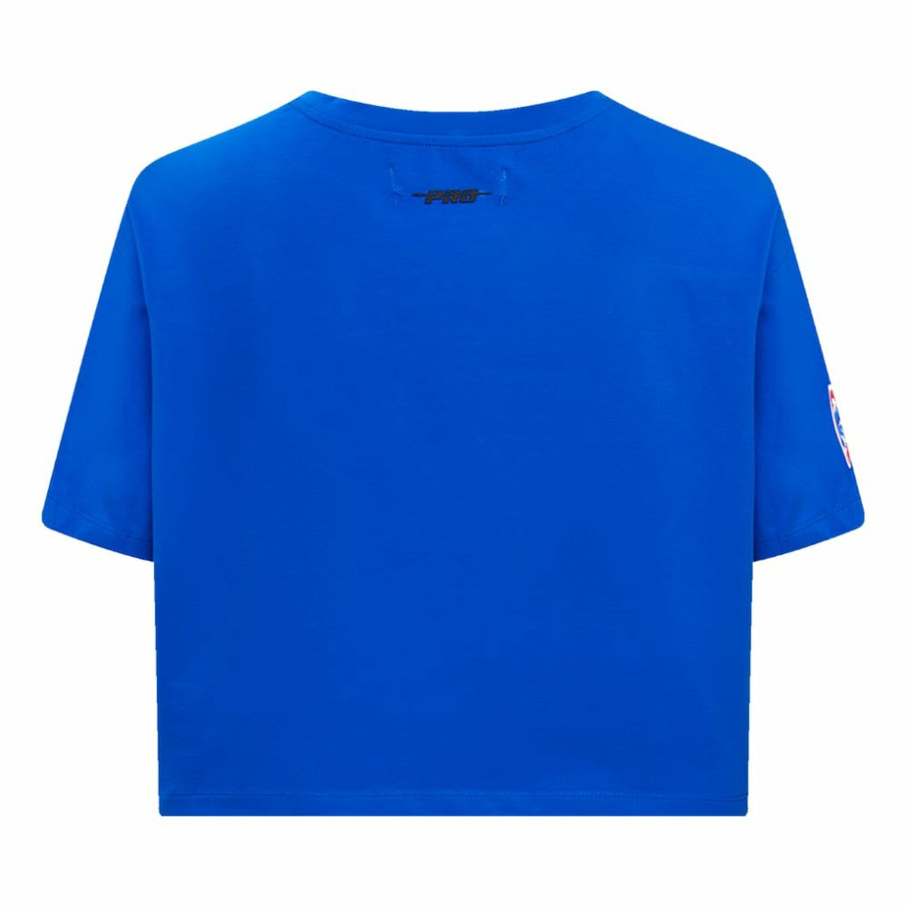 Chicago Cubs Pro Standard Women's Painted Sky Boxy Cropped T-Shirt - Royal - MLB on Sale