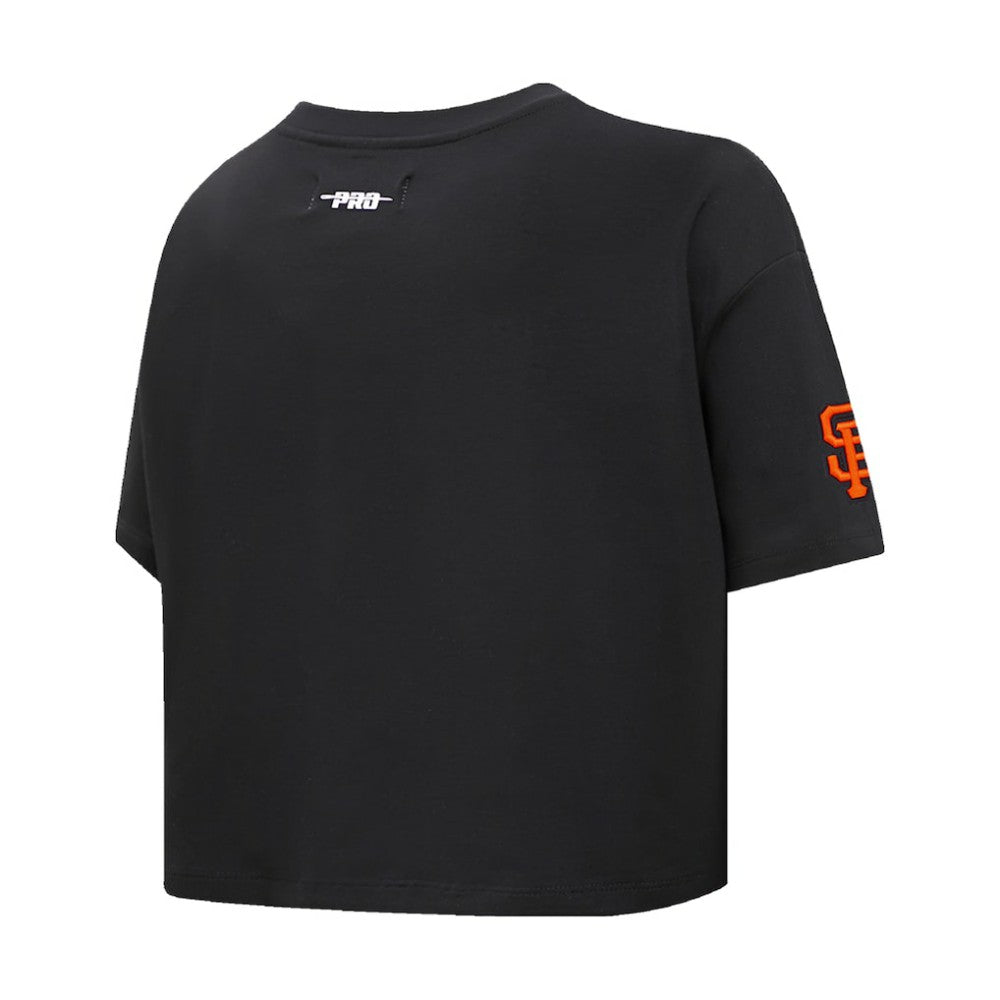 San Francisco Giants Pro Standard Women's Painted Sky Boxy Cropped T-Shirt - Black - MLB Sale