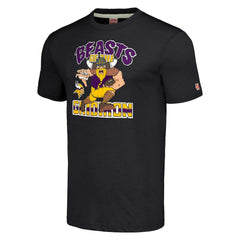 Minnesota Vikings Homage Unisex Monsters of the Gridiron Halloween Tri-Blend T-Shirt Charcoal