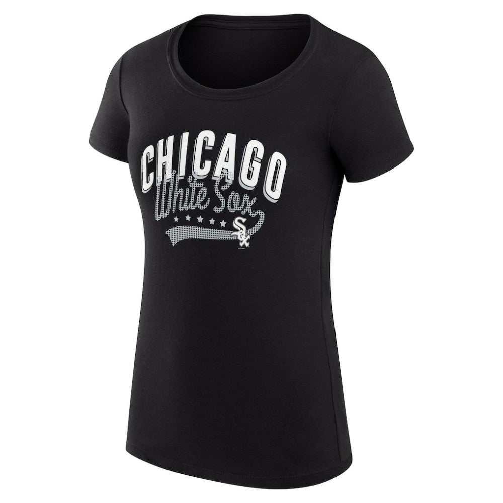 Chicago White Sox G-III 4Her by Carl Banks Women's Super-Slim Fit Lightweight Filigree Team T-Shirt - Black - MLB Sale