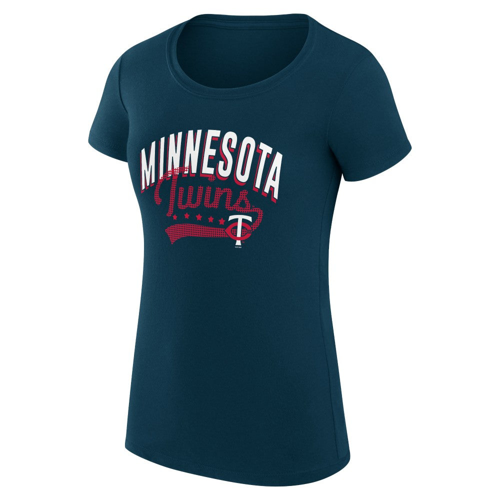 Minnesota Twins G-III 4Her by Carl Banks Women's Super-Slim Fit Lightweight Filigree Team T-Shirt - Navy - MLB Discount