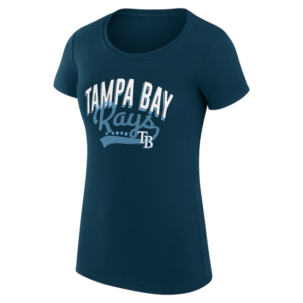Tampa Bay Rays G-III 4Her by Carl Banks Women's Super-Slim Fit Lightweight Filigree Team T-Shirt - Navy - MLB Sale