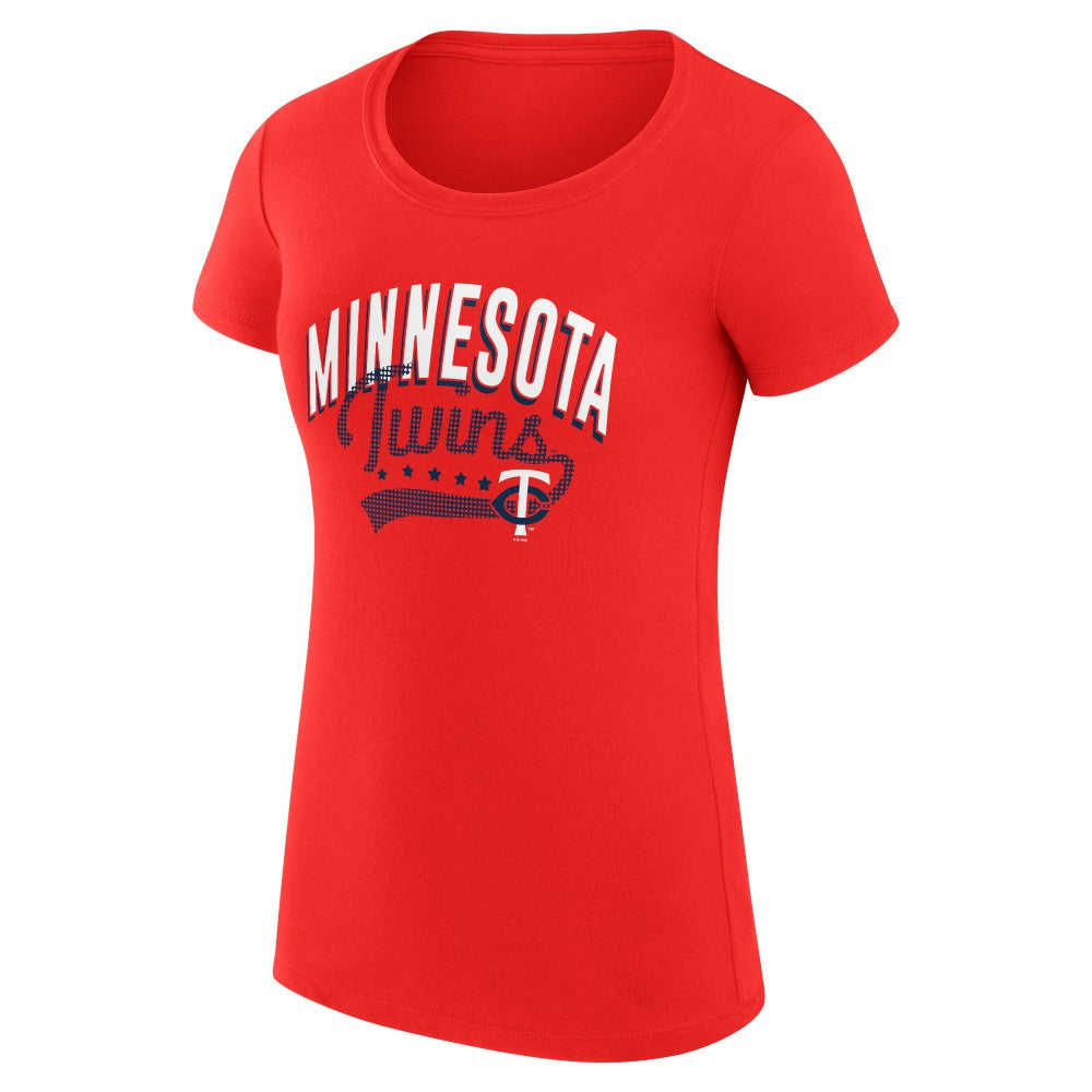 Minnesota Twins G-III 4Her by Carl Banks Women's Super-Slim Fit Lightweight Filigree Team T-Shirt - Red - MLB Online