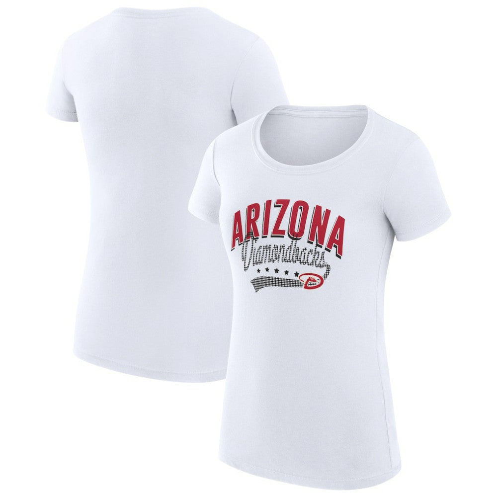 Arizona Diamondbacks G-III 4Her by Carl Banks Women's Super-Slim Fit Lightweight Filigree Team T-Shirt - White - MLB Online