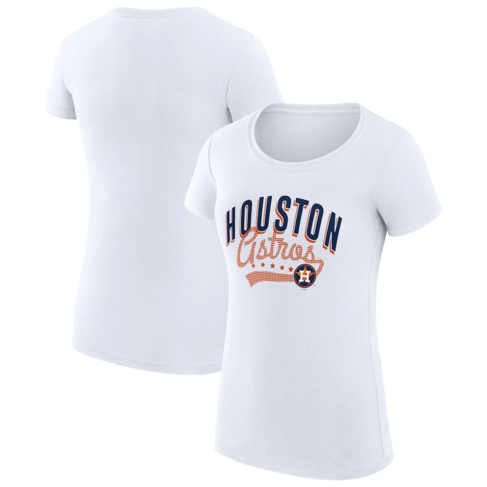 Houston Astros G-III 4Her by Carl Banks Women's Super-Slim Fit Lightweight Filigree Team T-Shirt - White - MLB Discount
