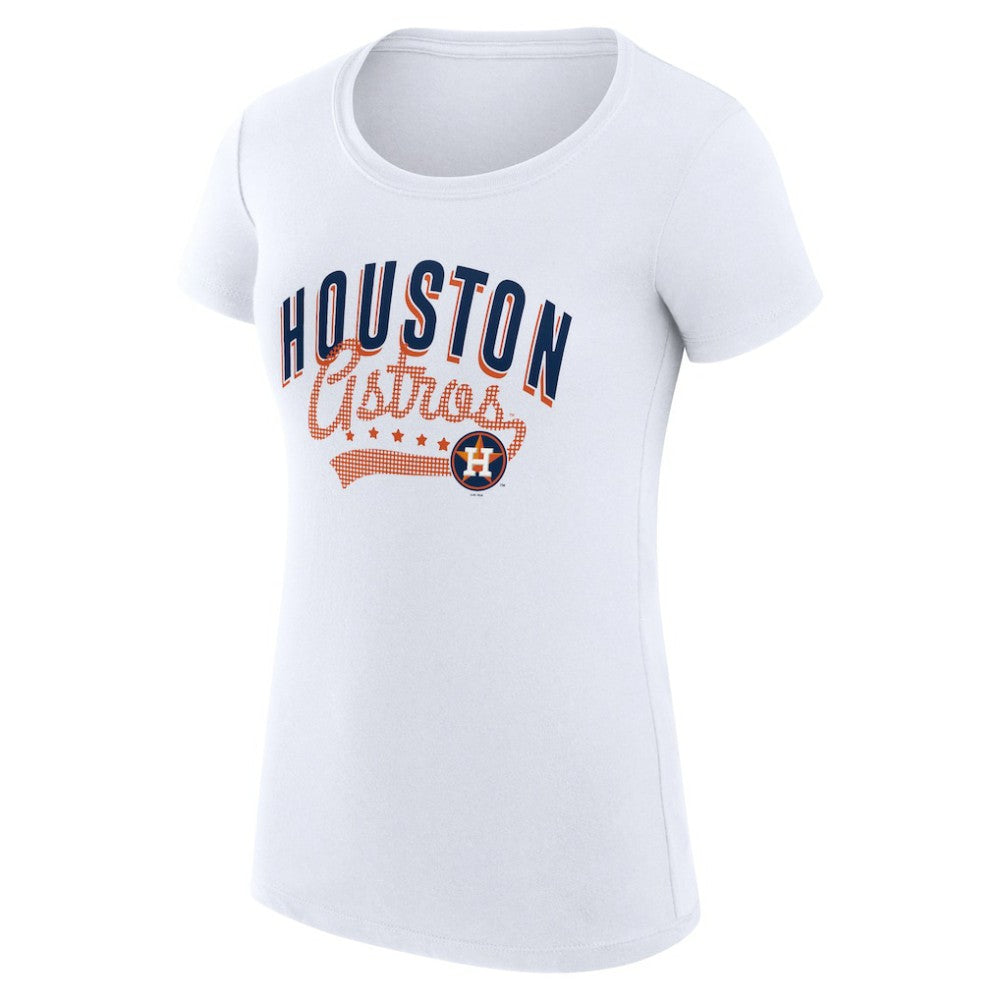 Houston Astros G-III 4Her by Carl Banks Women's Super-Slim Fit Lightweight Filigree Team T-Shirt - White - MLB Discount