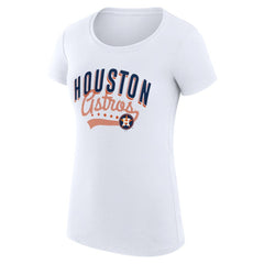 Houston Astros G-III 4Her by Carl Banks Women's Super-Slim Fit Lightweight Filigree Team T-Shirt - White - MLB Discount