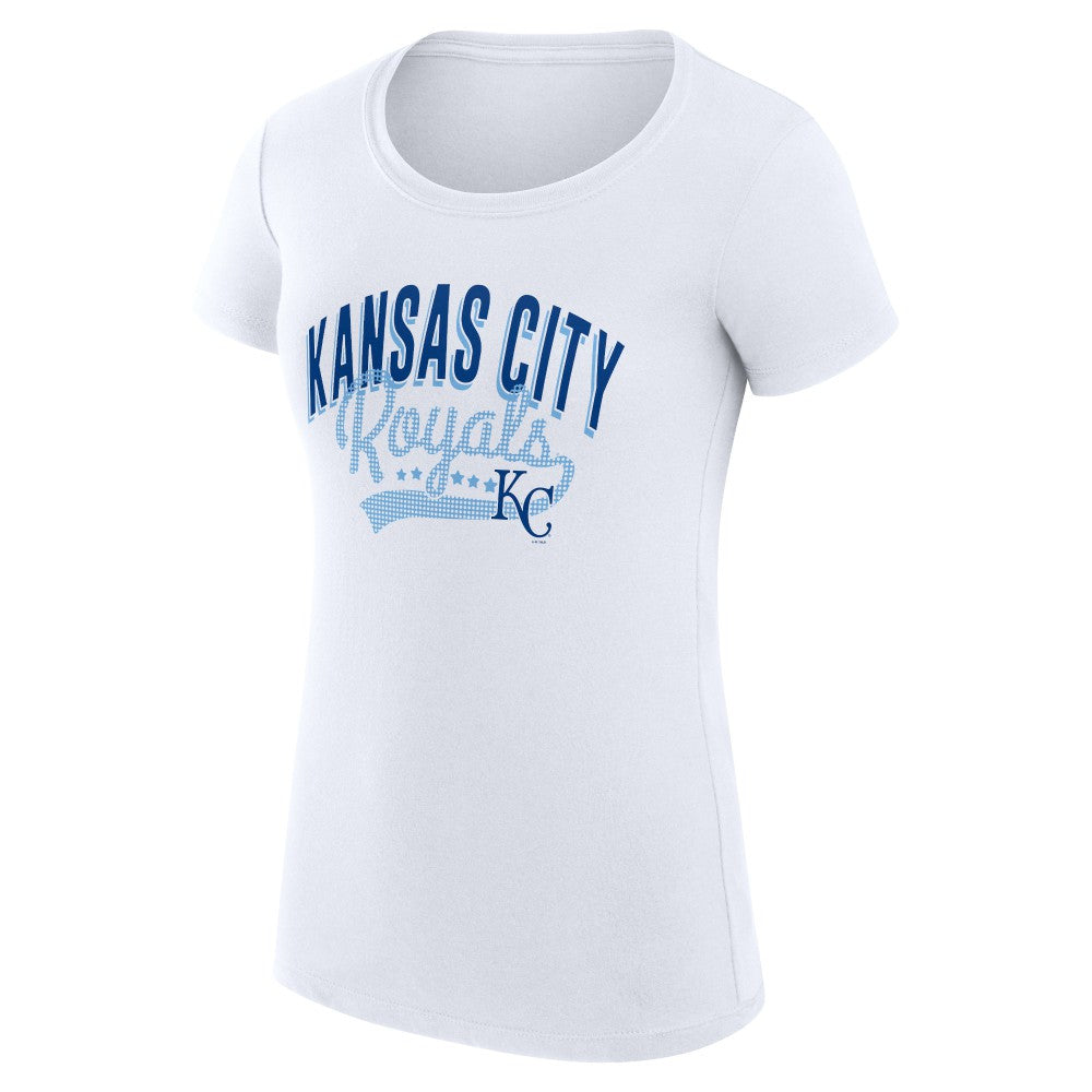 Kansas City Royals G-III 4Her by Carl Banks Women's Super-Slim Fit Lightweight Filigree Team T-Shirt - White - MLB on Sale
