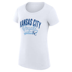 Kansas City Royals G-III 4Her by Carl Banks Women's Super-Slim Fit Lightweight Filigree Team T-Shirt - White - MLB on Sale