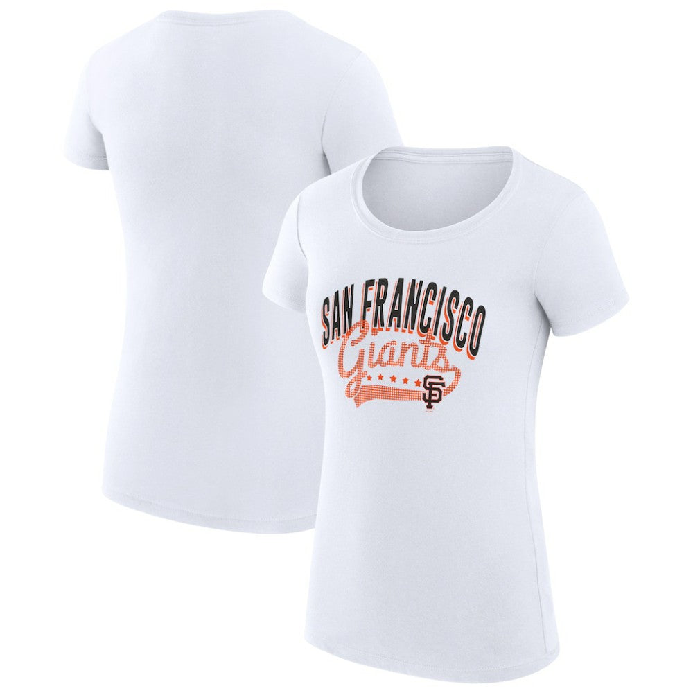 San Francisco Giants G-III 4Her by Carl Banks Women's Super-Slim Fit Lightweight Filigree Team T-Shirt - White - MLB Online